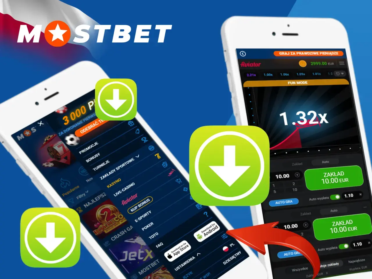 Pobierz grę Aviator Mostbet na Androida i iOS